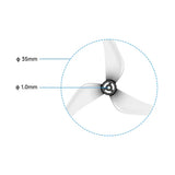 GEMFAN 1409 35mm 3 Blades PC Propeller 1.0mm Mounting Hole For Meteor65 Pro II Quadcopter For (2026) 0802 Freestyle Motor