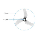 GEMFAN 1811 45mm 3 Blades PC Propeller 1.5mm Shaft For Meteor75 Pro II Quadcopter For 2026 1102 21000KV Brushless Motor