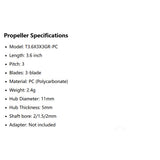 HQProp 4Pairs Lightweight T3.6X3X3 CW+CCW PC Propeller 1.5mm Mounting Hole For FPV RC Toy Airplane