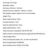 Trux X-Type 450MM/550MM Weelbase Frame Kit with Landing Gear Carbon Fiber Frame