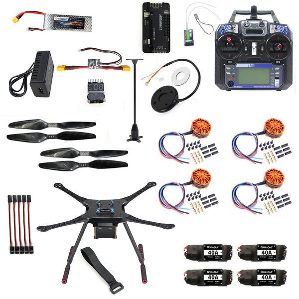 QWinOut DIY Quadcopter RC FPV Drone S600 Frame Full Kit with APM 2.8 No Compass Flysky FS-i6 TX Battery Charger Motor 40A ESC