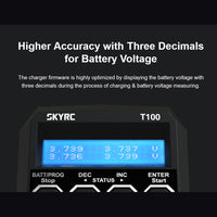 SKYRC T100 Dual-channel Charger 50Wx2 Intelligent Identification with XT60 for 2-4S Battery RC Drone Quadcopter Model Parts