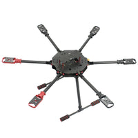 JMT Saker675 675mm 6-axis Carbon Fiber Folding Rack DIY RC Drone Hexacopter Frame Kit with Landing skid Motor Mount