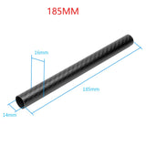 QWinOut10PCS  High-strength 3K Carbon Fiber 16*14*150MM 16*14*185MM Tube Twill Matt For Plant Protection UAV Drone