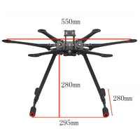 QWinOut Six-Axle 550mm Hexacopter DIY Drone Kit UAV Aircraft with PXI Flight Control GPS FLYSKY FS-i6 Remote Control 9443 Propeller