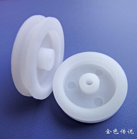 Feichao 20 * 4 * 1.9 5Pcs Small Plastic Pulley Wheel Fitting Science Technology Production Materials DIY Model Accessory