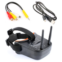 QWinOut 5.8G 40CH Mini FPV Goggles 3 inch 480 x 320 Display Double Antenna Reception with 85mm FPV Antenna for FPV Racing Drone Quadcopters