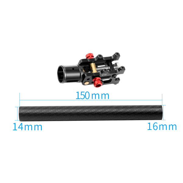 JMT 16MM*14MM*150MM 3K Carbon Fiber Tube with Z16 Folding Arm Tube Joint for 4-axle Aircraft RC Hexacopter DIY Copter Drone