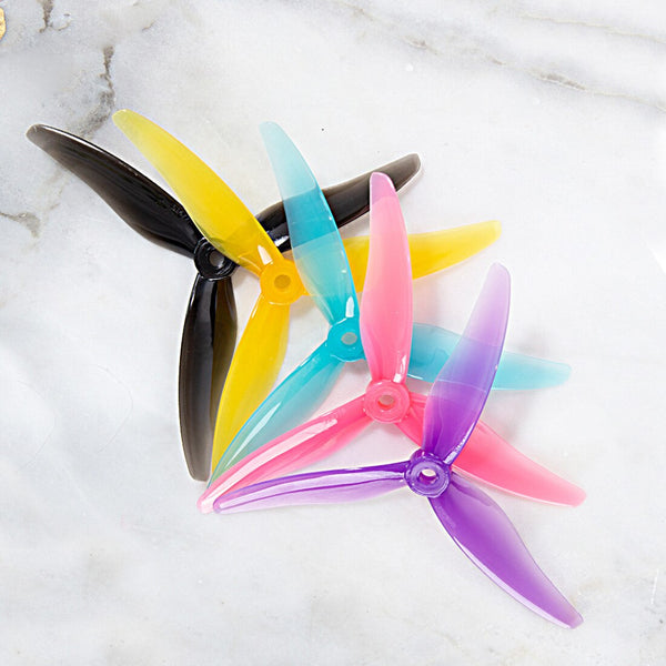 2Pairs  GEMFAN Hurricane 51477 4.12g 5mm/POP 3-Paddle Propeller CW CCW 5inch 4S 6S for 2206-2407 Motor DIY RC FPV Racing Drone