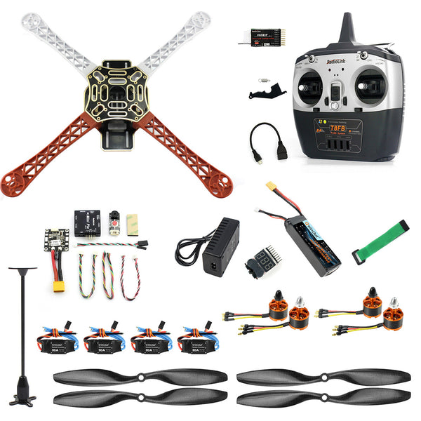 QWinOut 2.4G 8CH F450 RC Racing Drone Unassemble DIY Quadcopter FPV Upgrade w/ Radiolink Mini PIX M8N GPS Altitude Hold Module