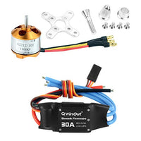 QWinOut A2212 1400KV Brushless Outrunner Motor 10T + 30A Speed Controller ESC + 3.5mm Banana Connectors for DIY RC Drone Aircraft KK 4 Axle Copter UFO