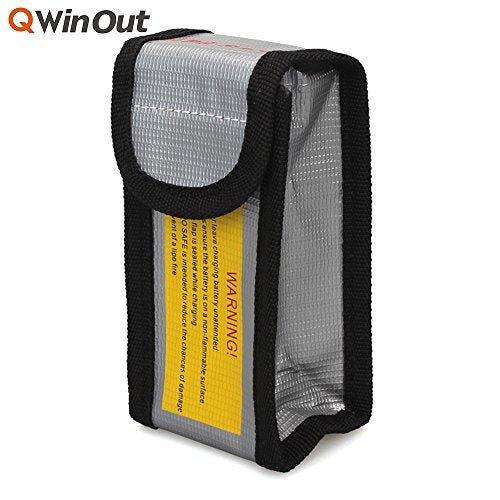 QWinOut RC LiPo Battery Safe Bag Fireproof Safety Guard Charging Sack 12.5x6.4x5cm