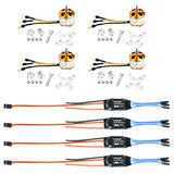 QWinOut A2212 1000KV Brushless Outrunner Motor 13T + 30A Speed Controller ESC + 3.5mm Banana Connectors for DIY RC Drone Aircraft KK 4 Axle Copter UFO Hexacopter