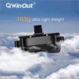 QWinOut Mini FPV Goggles 3 inch 480 x 320 Display Double Antenna Reception 5.8G 40CH Built-in Battery for FPV Racing Drone Quadcopters