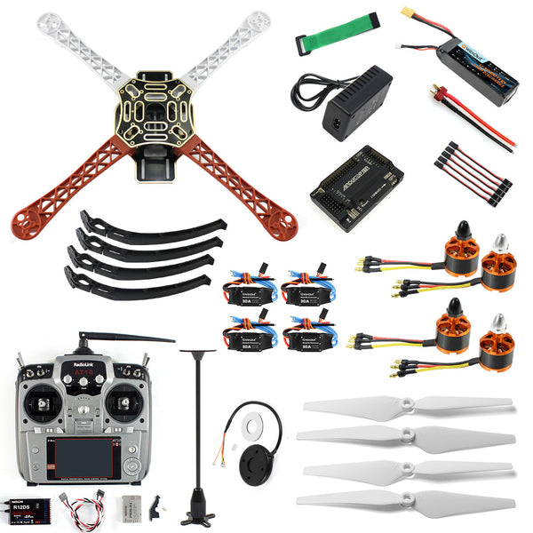 QWinOut 4-axle Aircraft RC Quadrocopter Helicopter RTF F450-V2 Frame GPS APM2.8 AT10 TX/RX Battery