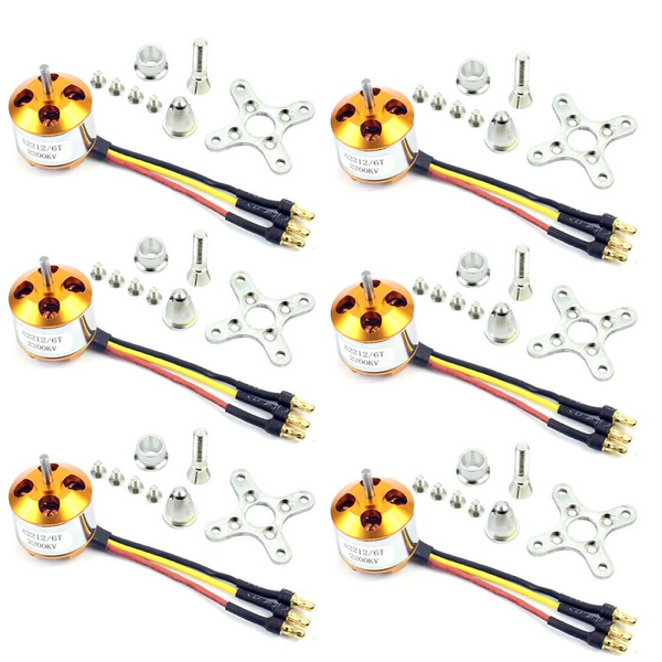 QWinOut 6pcs/Lot A 2212 A2212 1400KV Brushless Outrunner Motor With Mount 10T RC Aircraft/Multicopter 4 axle Quadcopter