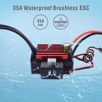 Surpass Hobby KK Waterproof 35A Brushless ESC 2-3S Electric Speed Controller for RC 1/16 1/14 RC Car 2838 2845 Brushless Motor