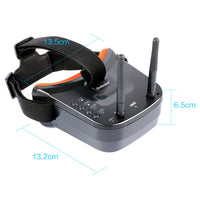 QWinOut Mini FPV Goggles 3 inch 480 x 320 Display Double Antenna Reception 5.8G 40CH Built-in Battery for FPV Racing Drone Quadcopters