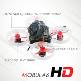 Happymodel Mobula6 HD 1S 65mm Brushless Quadcopter Whoop Mobula 6 HD FPV Racing Drone BNF with AIO 4IN1 Crazybee F4 Lite Runcam Split3-lite 1080P HD Camera