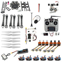 QWinOut DIY FPV Drone 6-axle Hexacopter Kit : HMF S550 Frame + PXI PX4 Flight Control + 920KV Motor + GPS + Gimbal Camera Mount + AT10 Transmitter