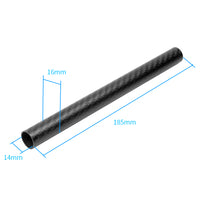 JMT 16MM*14MM*185MM 3K Carbon Fiber Tube with 16mm Clamp Type Motor Mount Plate Holder for 4-axle Aircraft RC Hexacopter DIY Copter Drone