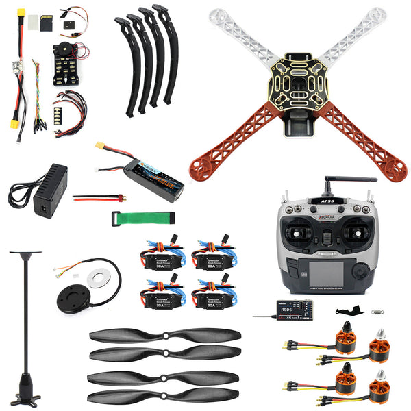 QWinOut DIY FPV Drone Quadcopter 4-axle Aircraft Kit: F450 Frame + PXI PX4 Flight Control + 920KV Motor + GPS + AT9 Transmitter + Props