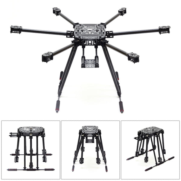 QWinOut ZD850 Full Carbon Fiber ZD 850 Frame Kit with Unflodable Landing Gear Foldable Arm for FPV DIY Aircraft Hexacopter