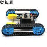 DIY Assembled Tank Model with Remote Control Robot Chassis Smart RC Robot Kit Crawler Caterpillar Vehicle for Children