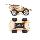 Feichao DIY Educational Toys Electric Racing Car 4WD Assembled Model Kit Creative Wooden Painted Color Physic Science Kids Gift Graffiti