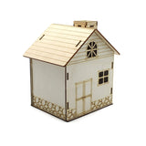 DIY Wooden Paintable Small House 14*12*17.5cm Money Box Piggy Bank Coin Box Kid Room Creative Decoration
