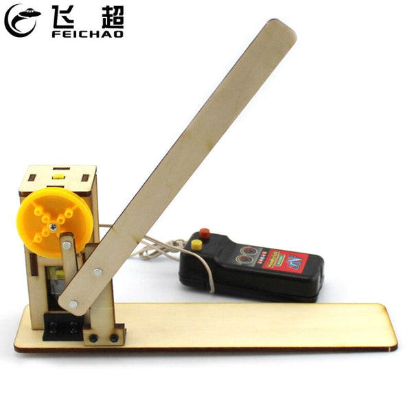 FEICHAO DIY Wooden Door Model Remote Control STEM Toys Educational Learning Gateway Door Model Electric Teaching Aids