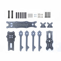QWinOut XY-4 175mm Wheelbase 3K Carbon Fiber RC Quadcopter Frame Kit 3.5mm Arm Support 4inch Propeller for FPV RC Racing Drone