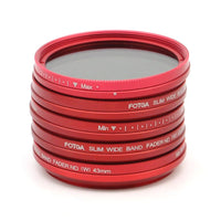 FOTGA Slim Fader ND Filter Adjustable Variable Neutral Density ND2 to ND400 Polarizer Filter Filtro de Polarizer F21817 Red