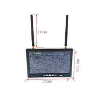 FPV 8CH 7 inch IPS High-definition Bright Monitor 1024*600 Resolution For RC Drone Airplane Long Range With Antennas