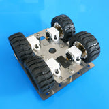 Feichao Mini DIY Smart Vehicle Module Stainless Steel Metal Frame 4WD Robot Car Chassis Platform 90*90mm with 4x N20 Gear Motor