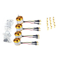 QWinOut 4 Pcs A2212 1000KV Brushless Outrunner Motor W/ Mount with 12 Pairs 3.5MM Banana Plug ( Male and Female) Soldered