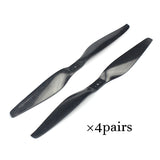 QWinOut 4Pairs 12x5.5 3K Carbon Fiber Propeller CW CCW 1255 CF Prop Con For  Multicopter Quadcopter Hexacopter Drone