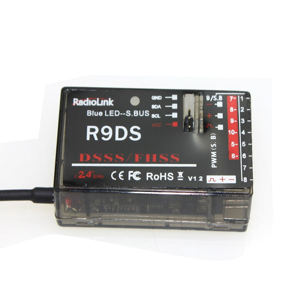 RadioLink R9DS 2.4G 9CH DSSS Receiver for RadioLink AT9 AT10 Transmitter RC Helicopter Multirotor Support S-BUS