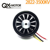 QX 64mm EDF with 12  Ducted Fan Jet 3S-4S Motor QF2822 3500KV/ 4300KV Brushless Motor for RC Airplane