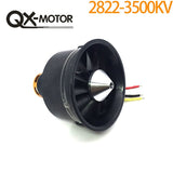 QX 64mm EDF with 12  Ducted Fan Jet 3S-4S Motor QF2822 3500KV/ 4300KV Brushless Motor for RC Airplane