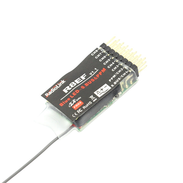 Radiolink R8EF Récepteur RC 2,4 GHz SBUS/PP/PW 8 canaux Grande portée Radiolink R8EF Récepteur RC 2,4 GHz SBUS/PP/PW 8 canaux Grande portée