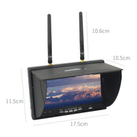 QWINOUT FPV Monitor with DVR LS-5802D 5.8GHz 40 Channels 7Inch LCD 800 * 480 Display Screen Receiver Monitor for FPV Racer Drone Quadcopter with Wireless Built-in Dual Receiver