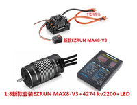 Hobbywing EzRun Max8 v3 T / TRX Plug Waterproof Brushless ESC + 4274 2200KV Motor +LED Programing for 1/8 RC Car Truck