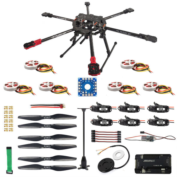 QWinOut RC Hexacopter Drone 6-axle Aircraft Kit FY690S Frame 40A ESC 750KV Motor GPS APM 2.8 Flight Control No Battery NOTransmit