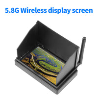 QWinOut 5.8G 48CH 4.3 Inch LCD Screen FPV Monitor With 14DBI High Gain Flat Panel FPV Antenna RP-SMA for FPV Racing Drone Quadcopter