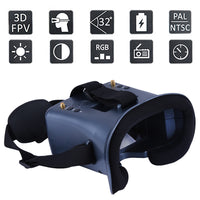 QWinOut 5.8G 40CH FPV Goggles LS-008D 4.3inch Built-in Battery For Racing Drone RC Model