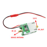 QwinOut 5.8Ghz FPV Transmitter RF Signal Amplifier amp with FPV Antenna RP-SMA 85mm For Airplane Helicopter Model