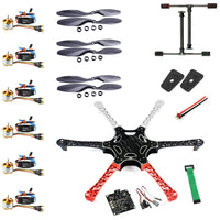QWinOut F550 Airframe RC Hexacopter Drone Kit DIY PNF Unassembly Combo Set with Kkmulticopter Flight Controller for Beginners (No Battery and Remote Controller)